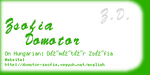 zsofia domotor business card